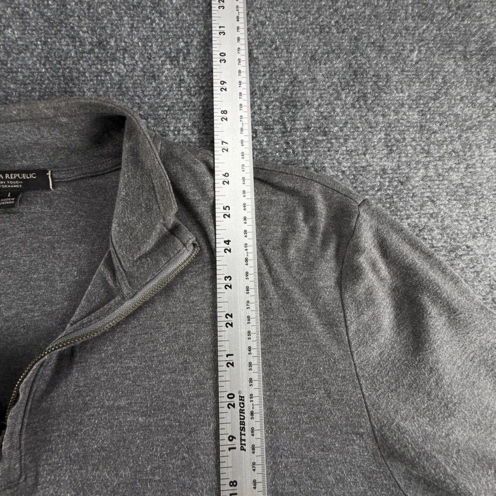 Banana Republic Luxury Touch Performance Quarter Zip Pullover Gray Mens Large